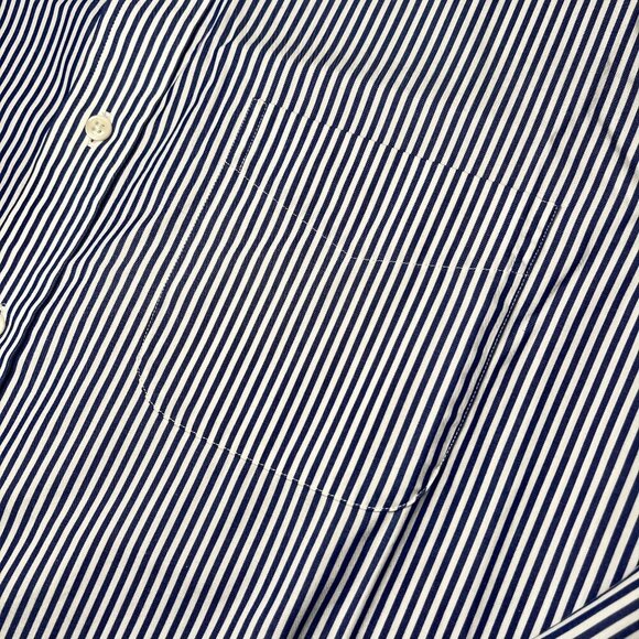 Lauren Ralph Lauren Blue White Pinstripe Button Down Shirt Size Large - Picture 4 of 8